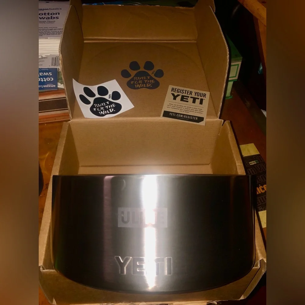 YETI BOOMER 8 CUP Stainless Dog Bowl Co-Branded with ULINE NIB
